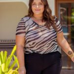 Blusa Tule Estampa Zebrada