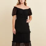 Conjunto Preto Luxo Tule Poá