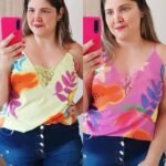 Blusa Laura Estampada Renda