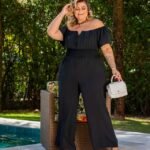 Macacão Lia Ombro a Ombro Preto