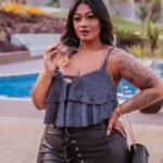 Cropped Lurex Babados