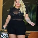 Body Tule Preto Manga Curta