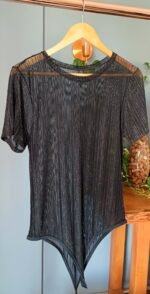 Body Tule Mangas Curtas Fios Lurex - Imagem 3