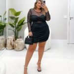 Vestido Preto Hot Pink